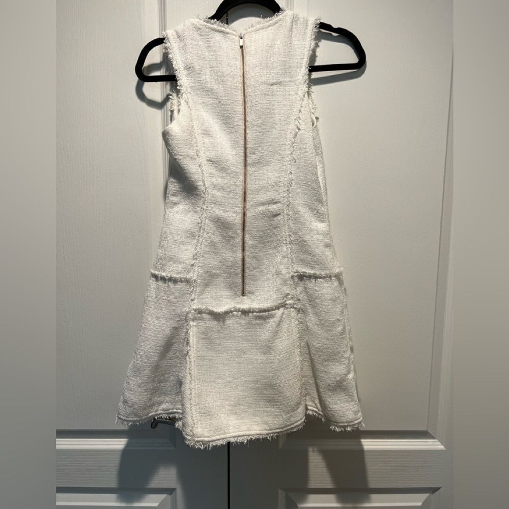 Banana Republic Fit & Flare Tweed White Mini Dress Cocktail Dress size 0P - Picture 5 of 6